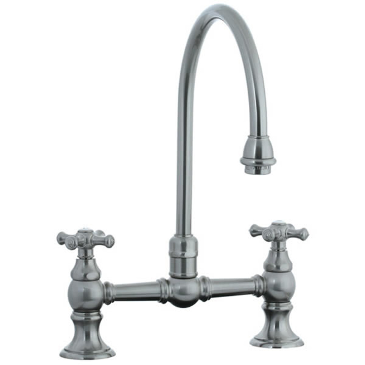 Cifial 267.270.620 - High Gooseneck Bridge Kitchen or Bar Faucet - Satin Nickel