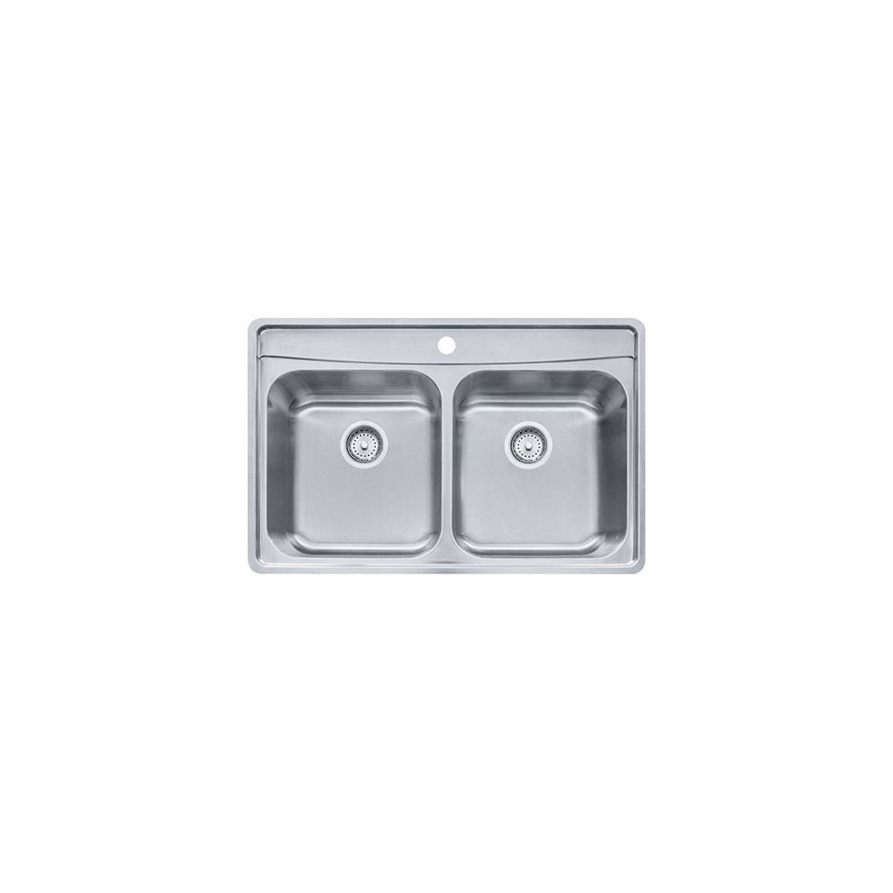 Franke Evdcg801-18 Evolution C Deck, 18 gauge, 1-Hole, Double Bowl