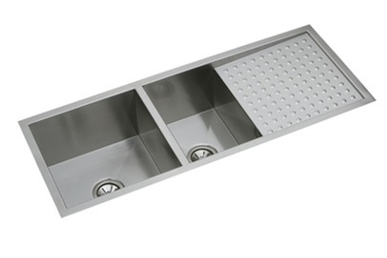 Elkay - EFU471810DB - Avado Double Bowl Undermount Sink, 2 Bowls with Drain Board, Stainless Steel - 16 Gauge - 10-inch Depth