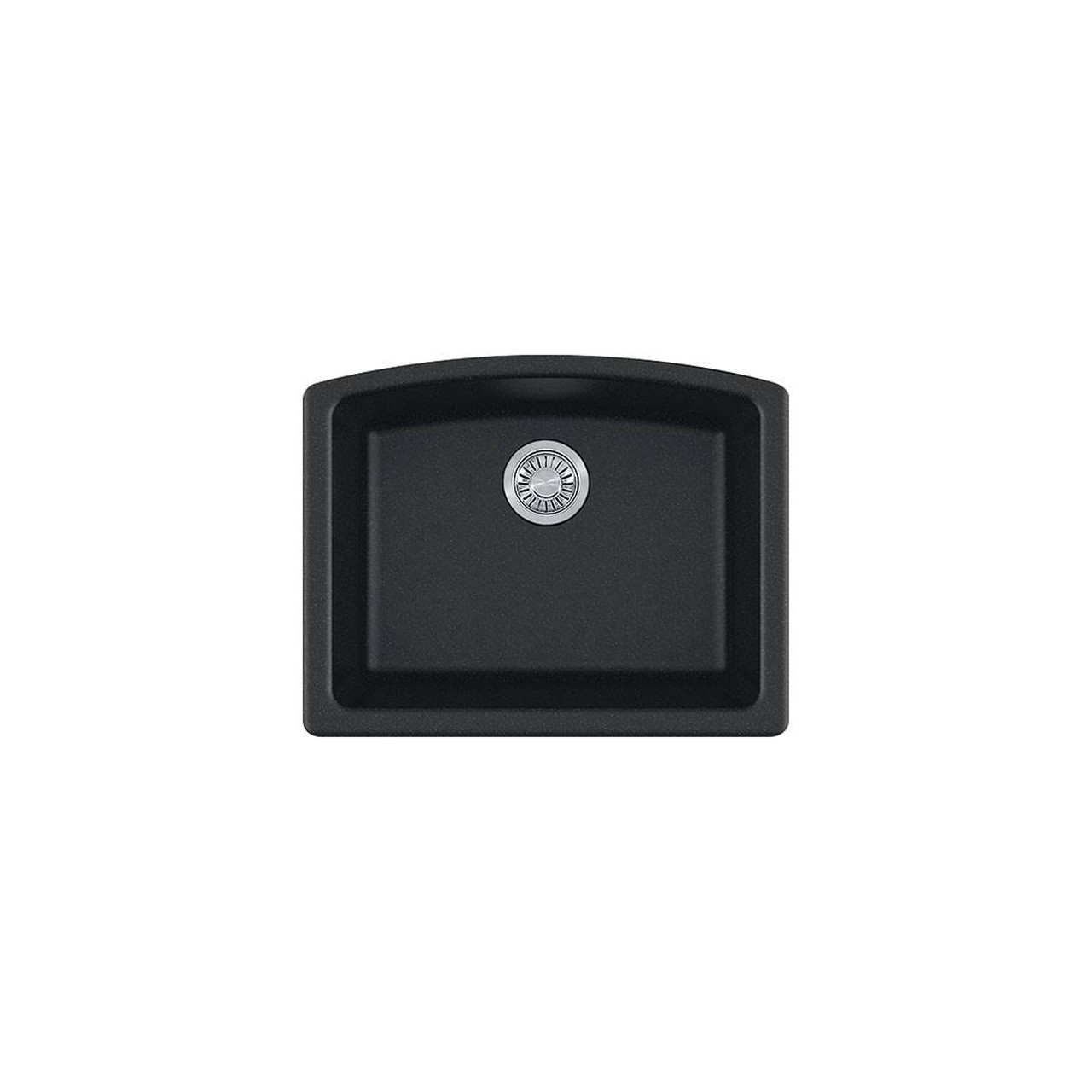 Franke ELG11022ONY Ellipse 25" Single Basin Undermount Kitchen Sink, Granite - Onyx
