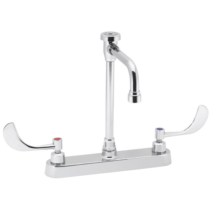 Speakman SC-5724-VB6 - Commander centerset faucet with 6-inch deep rigid vacuum breaker spout and 4-inch wrist blade handles
