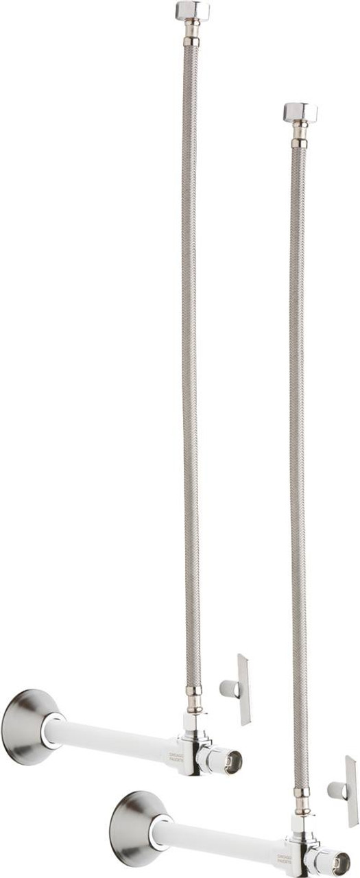 Chicago Faucets STB-51-13-PR-AB - Ball Angle Stop, Loose Key with 20-inch Riser and Wall Flange, 1/2-inch Copper w/5-inch extension x 3/8-inch Compression - One Pair Chicago Faucets STB-51-13-PR-AB - Ball Angle Stop, Loose Key with 20-inch Riser and Wall Flange, 1/2-inch Copper w/5-inch extension x 3/8-inch Compression - One Pair