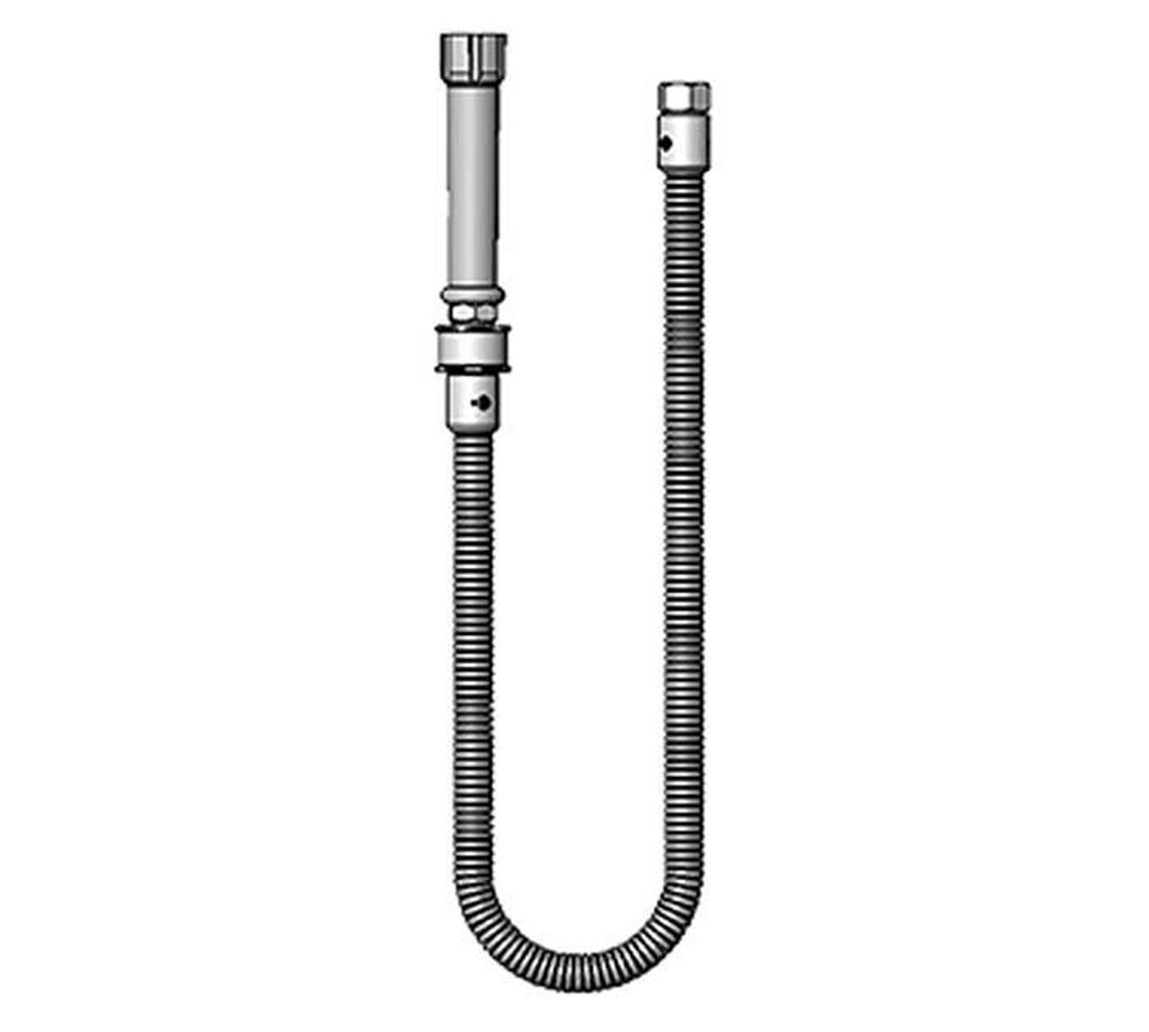 T&S Brass B-0036-H-SWV 36" SS Flexible Hose w/ Gray Handle & PRSV Swivel