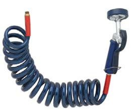 T&S Brass - PG-35AV-CH05 - Pet Groom Aluminum Angled Spray Valve, Coiled Hose, Female Adapter to 3/4-inch-14 Male Thread