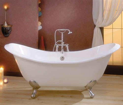Cheviot 2148W-PN - REGENCY TUB-PAINTED WHITE-POLISHED NICKEL FEET