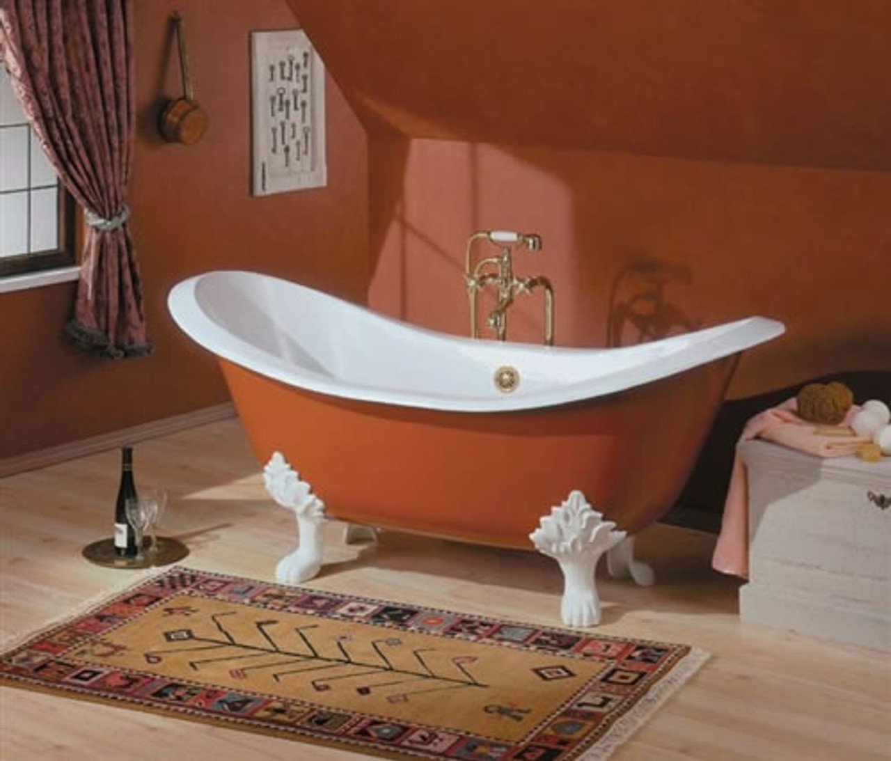 Cheviot 2150W-PN - REGENCY TUB-LION FEET-PAINTED WHITE-POLISHED NICKEL FEET