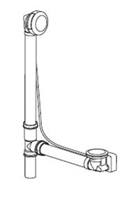 Geberit 151.531.21.1 - Euro TurnControl Cable Operated Bath Waste and Overflow for most tubs 17-inch -24-inch deep - Polished Chrome Finish