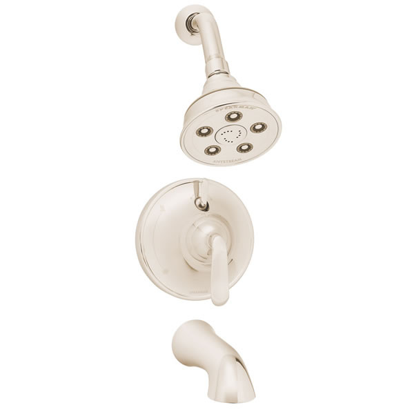 Speakman SM-7430-P-PN Caspian Pressure Balance Valve & Trim in Shower combination and Tub spout in Polished Nickel