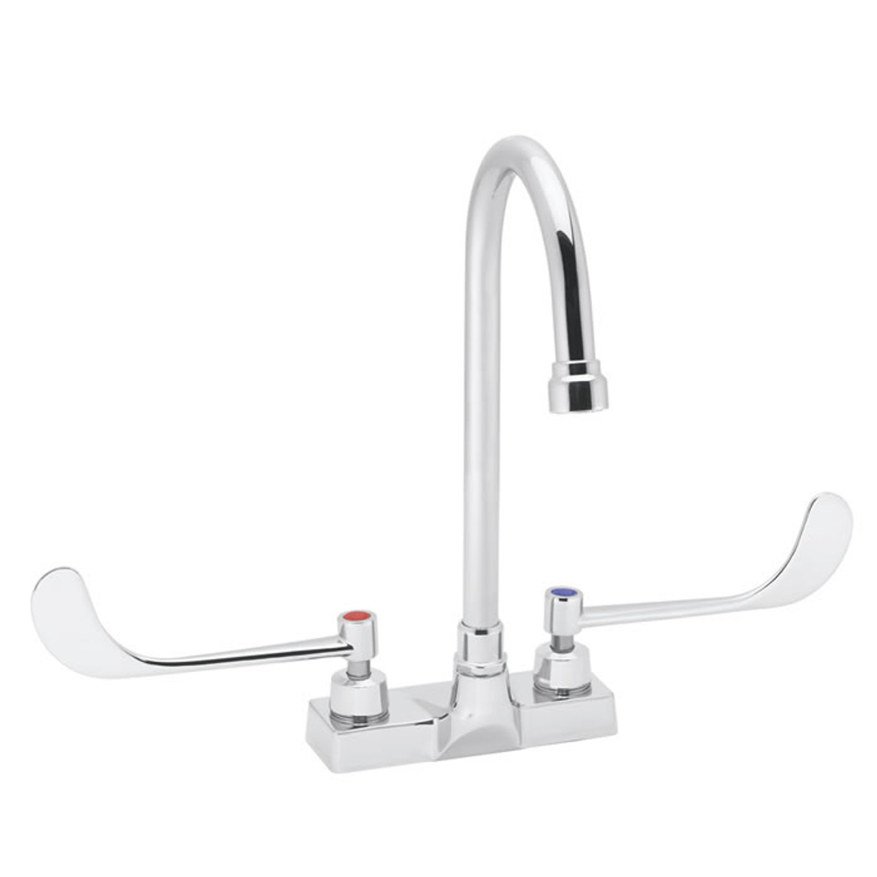 Speakman SC-3086-LD-5 - Commander centerset faucet with 5 1/4-inch deep gooseneck rigid or swivel and 6-inch wrist blade handles