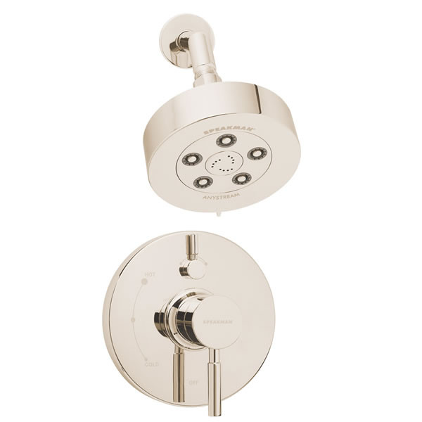 Speakman SM-1410-P-PN Neo Pressure Balance Valve & Trim in Shower combination in Polished Nickel