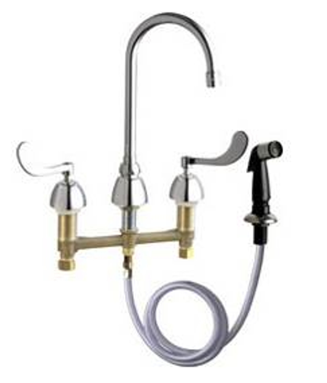 Chicago Faucets - 200-AGN2AE3-317CP - Kitchen Sink Faucet with Spray