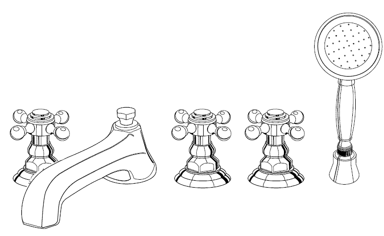 Jaclo 6970-T678-240 - Astor Roman Tub Faucet Set