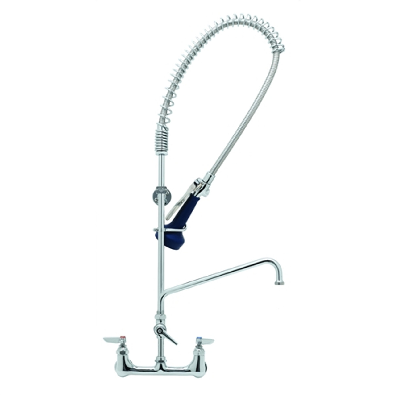 T&S Brass - B-0133-A14-B08 - Easy Install Pre-Rinse Faucet - Spring Action, Wall Mount Base, 8-inch Centers, 14-inch Add-On, WALL BRACK