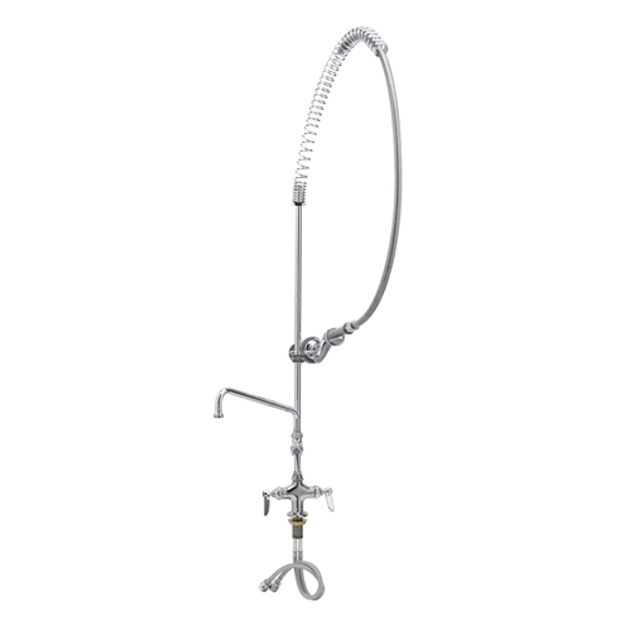 T&S Brass - B-0113-ADF08-B - Single Hole Deck Mounted Easy Install Pre-Rinse Faucet with B-0107 Spray Valve (1.42 GPM) - With 8-inch Add On Faucet and Wall Bracket T&S Brass - B-0113-ADF08-B - Single Hole Deck Mounted Easy Install Pre-Rinse Faucet with B-0107 Spray Valve (1.42 GPM) - With 8-inch Add On Faucet and Wall Bracket