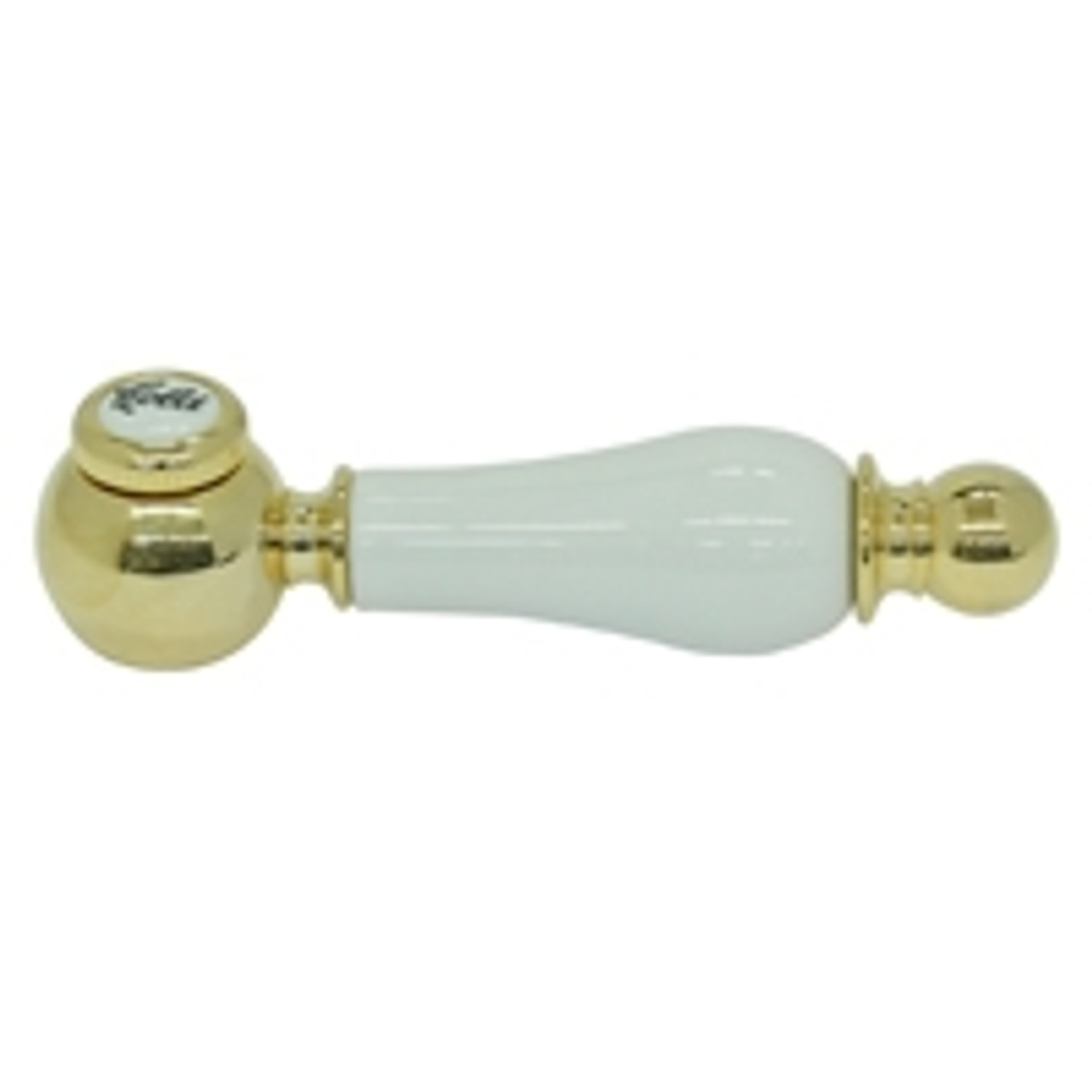Rohl ZZ9736702Z-IB Rohl Arcana Ornate White Porcelain Lever Only With "Cold" Screw Cover Cap And M.4 X 40 Screw In Italian Brass For All Cisal Faucets Except Pressure Balance And
