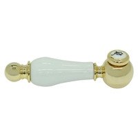 Rohl ZZ9736802Z-IB Rohl Arcana Ornate White Porcelain Lever Only With "Hot" Screw Cover Cap And M.4 X 40 Screw In Italian Brass For All Cisal Faucets Except Pressure Balance And