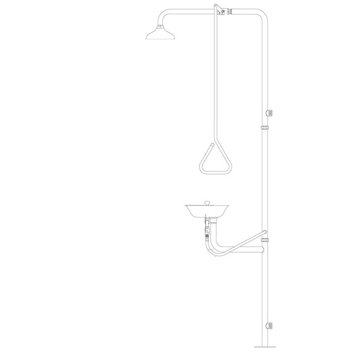 Speakman SE-625-ADA-SS - Stay open shower with pull rod activation, all stainless steel, SE-490-SS eye/face wash. 