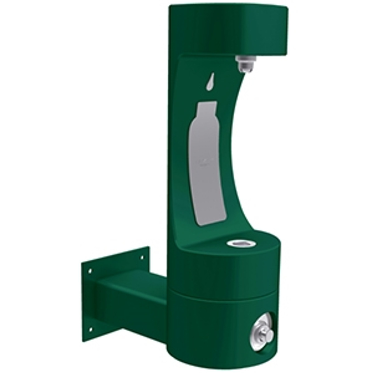Elkay LK4405BFFRKEVG Elkay Outdoor ezH2O Single Arm Bottle Filling Station Wall Mount, Non-Filtered Non-Refrigerated Freeze Resistant Evergreen