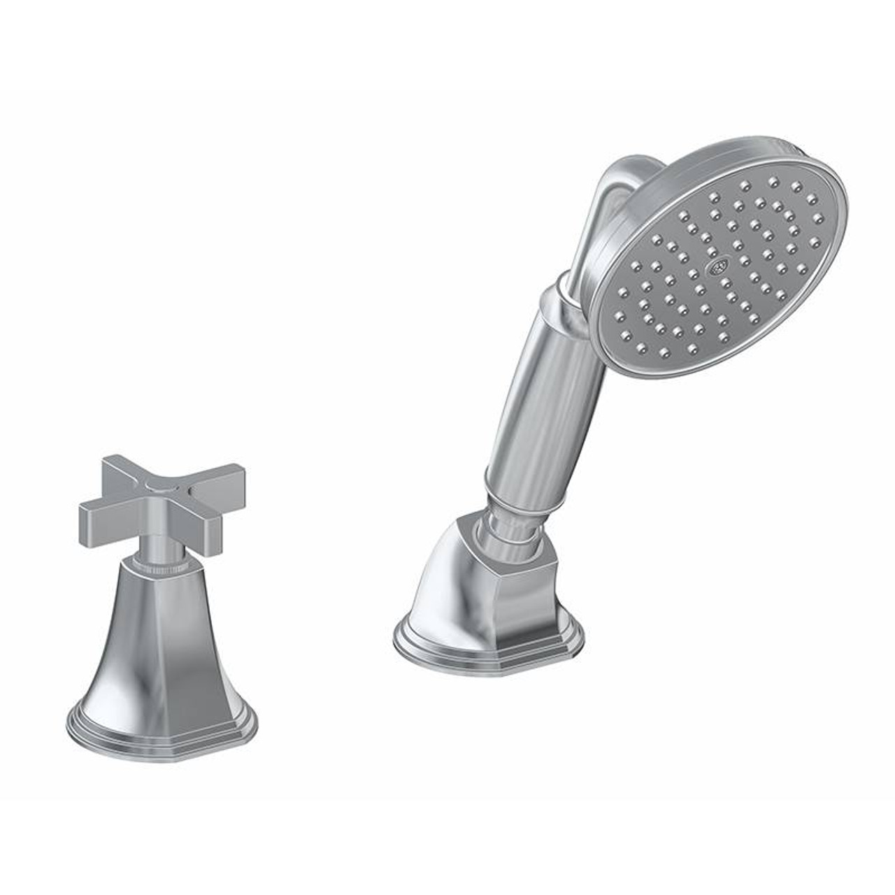 Graff G-6855-C15B-PC Finezza UNO Deck-Mounted Handshower & Diverter Set w/Cross Handle (Rough & Trim) , Polished Chrome