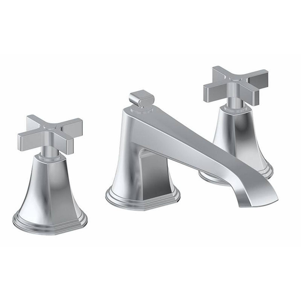 Graff G-6850-C15B-PN Finezza UNO Roman Tub Set w/Cross Handle (Rough & Trim), Polished Nickel