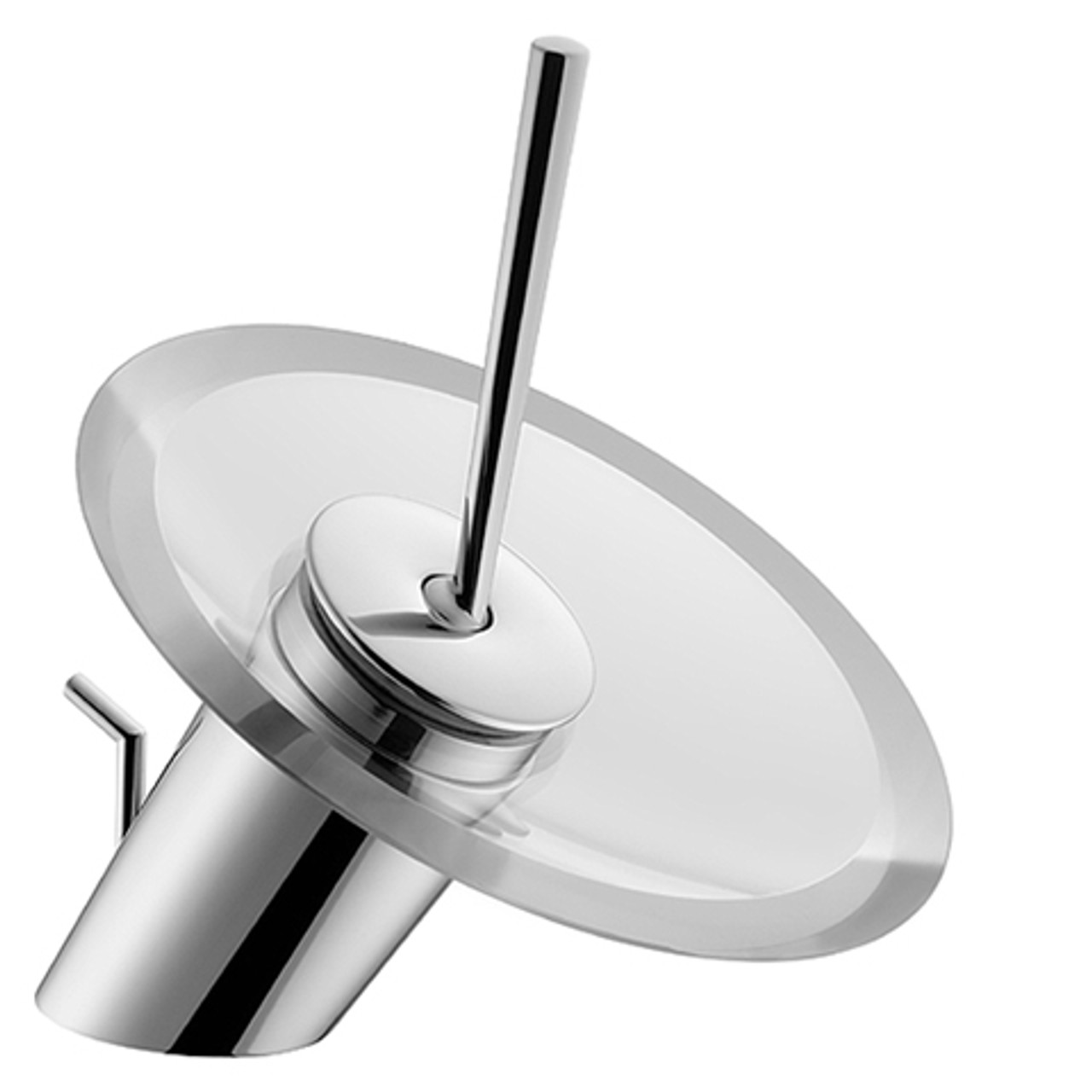 Hansa 5609 2101 7817 HANSAMURANO Single Handle Lavatory Faucet with Glass Waterfall Spout and Laavatory Pop-Up Drain