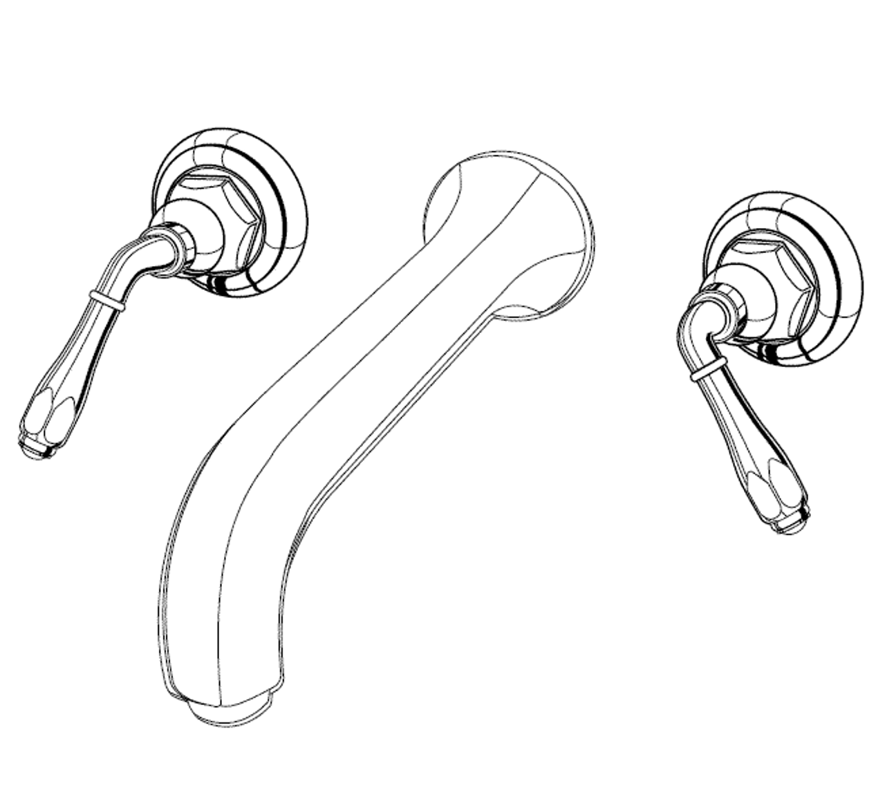 Jaclo 6870-WALL-T674 - Astor Wall Mount Lavatory Faucet Jaclo 6870-WALL-T674 - Astor Wall Mount Lavatory Faucet