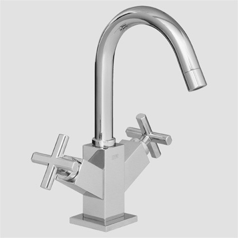 KWC 12.241.151.000 - QBIX Basin two-handle mixer with pop-up assembly