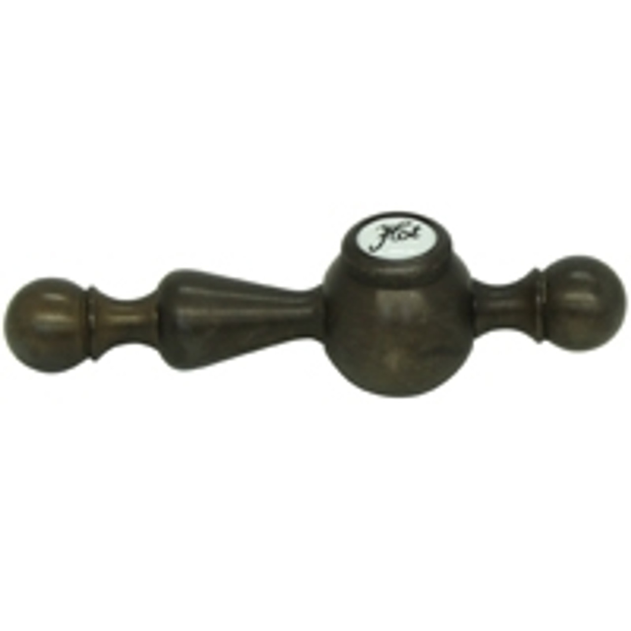 Rohl ZZ9211802V-TCB Cisal Ornate Metal Lever Only With Hot Mark M.4 X 40 Screw And Screw Cover Cap With "Hot" In Script In Tuscan Brass For All Cisal Faucets Except Pressure