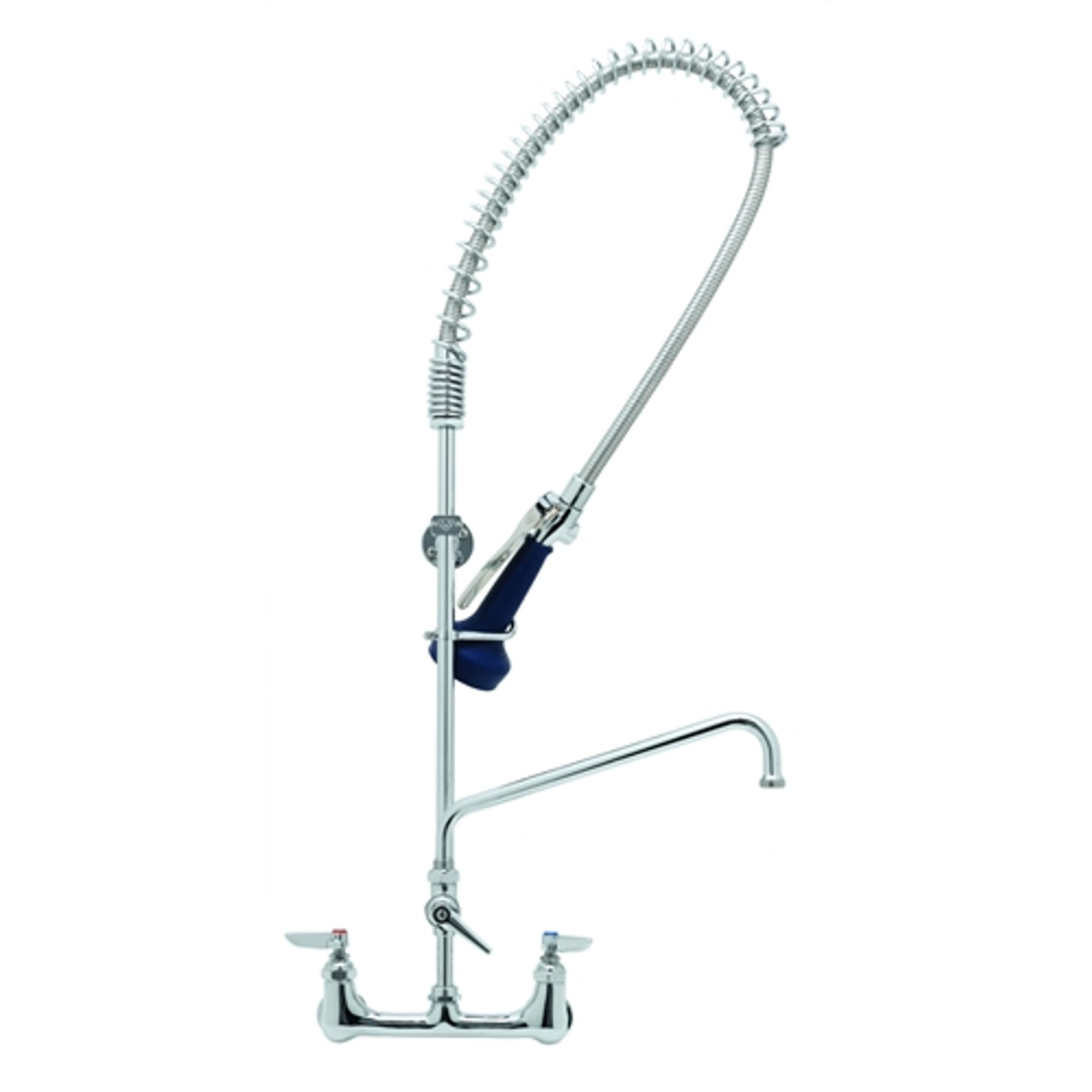 T&S Brass - B-0133-A10-B08C - Easy Install Pre-Rinse Faucet - Spring Action, Wall Mount Base, 8-inch Centers, 10-inch Add-On, WALL BRACK