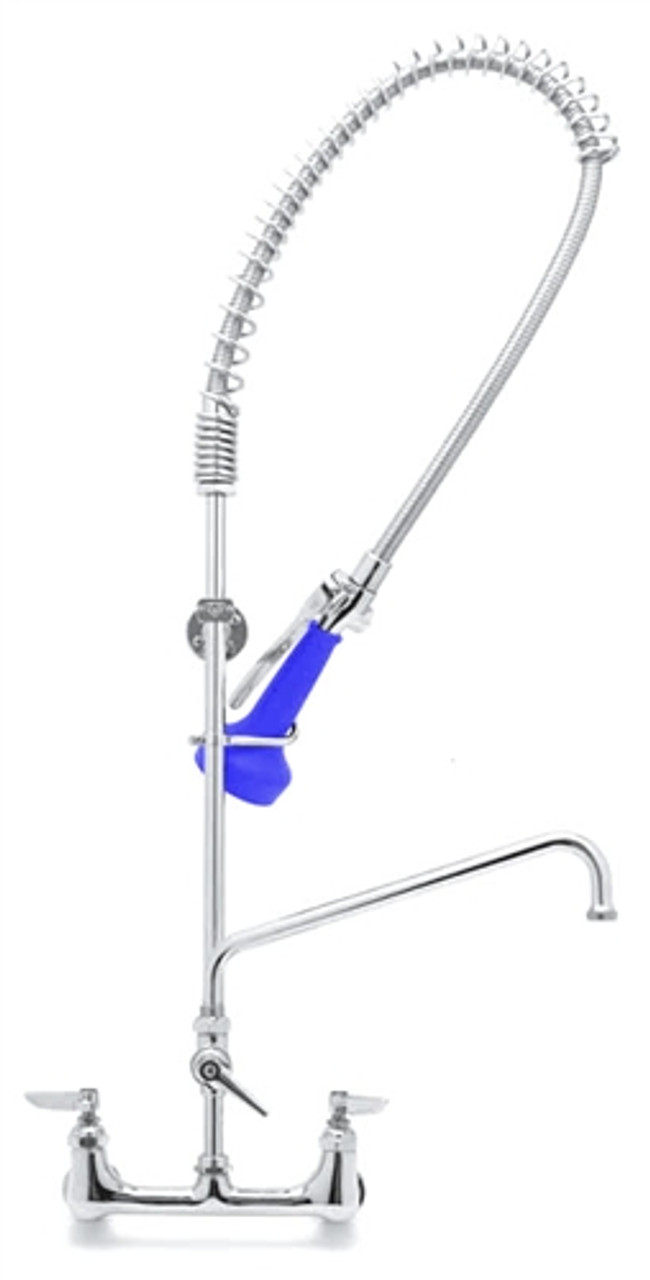 T&S Brass - B-0133-A12-B08C - Easy Install Pre-Rinse Faucet - Spring Action, Wall Mount Base, 8-inch Centers, 12-inch Add-On, WALL BRACK