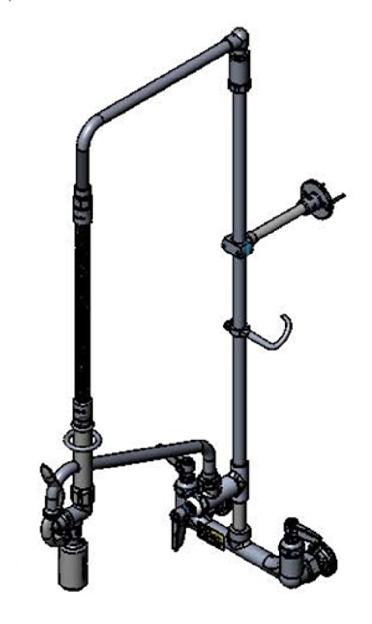 T&S Brass B-0131-ADF12-BC - 8" Wall Mount Pre-Rinse, B-0107-C Spray Valve, Add-On Faucet & 12" Swing Nozzle T&S Brass B-0131-ADF12-BC - 8" Wall Mount Pre-Rinse, B-0107-C Spray Valve, Add-On Faucet & 12" Swing Nozzle