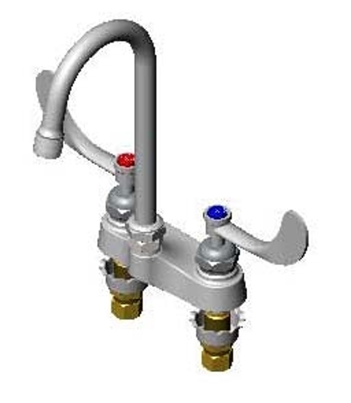 T&S Brass B-0892-01CR-L22 - 4-inch Centerset Faucet, Swivel Gooseneck, Ceramas, 2.2 Gpm Laminar Flow Device