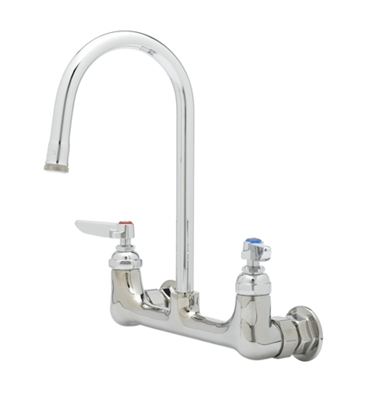 T&S Brass B-0330CR-PRISON - Double Pantry Faucet, Wall Mount, 8" Centers, Rigid Gooseneck, Solid Brass Chrome Plated T&S Brass B-0330CR-PRISON - Double Pantry Faucet, Wall Mount, 8" Centers, Rigid Gooseneck, Solid Brass Chrome Plated