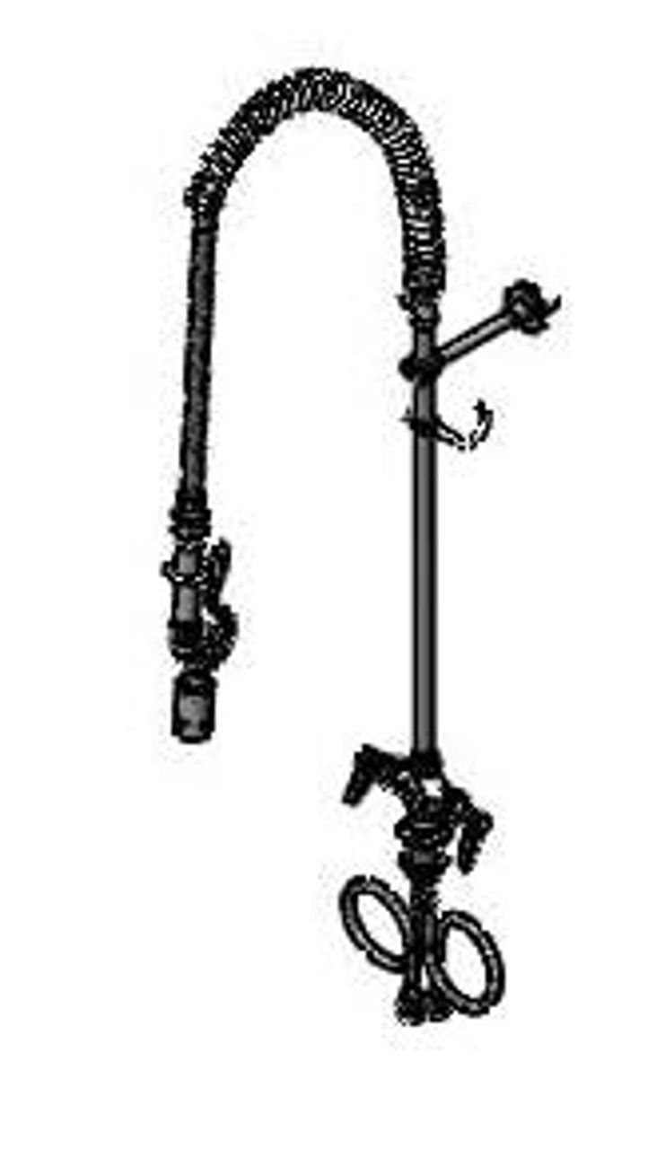 T&S Brass B-0113-BJ-SWV-T EasyInstall Pre-Rinse, Single Hole Base, Flex Lines, Wall Bracket, Tee, Swivel, B-0107-J T&S Brass B-0113-BJ-SWV-T EasyInstall Pre-Rinse, Single Hole Base, Flex Lines, Wall Bracket, Tee, Swivel, B-0107-J