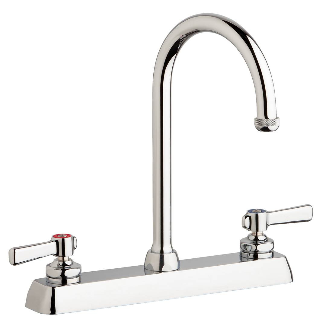 Chicago Faucets W8D-GN2AE1-369ABCP - 8" Deck Mount Washboard Sink Faucet