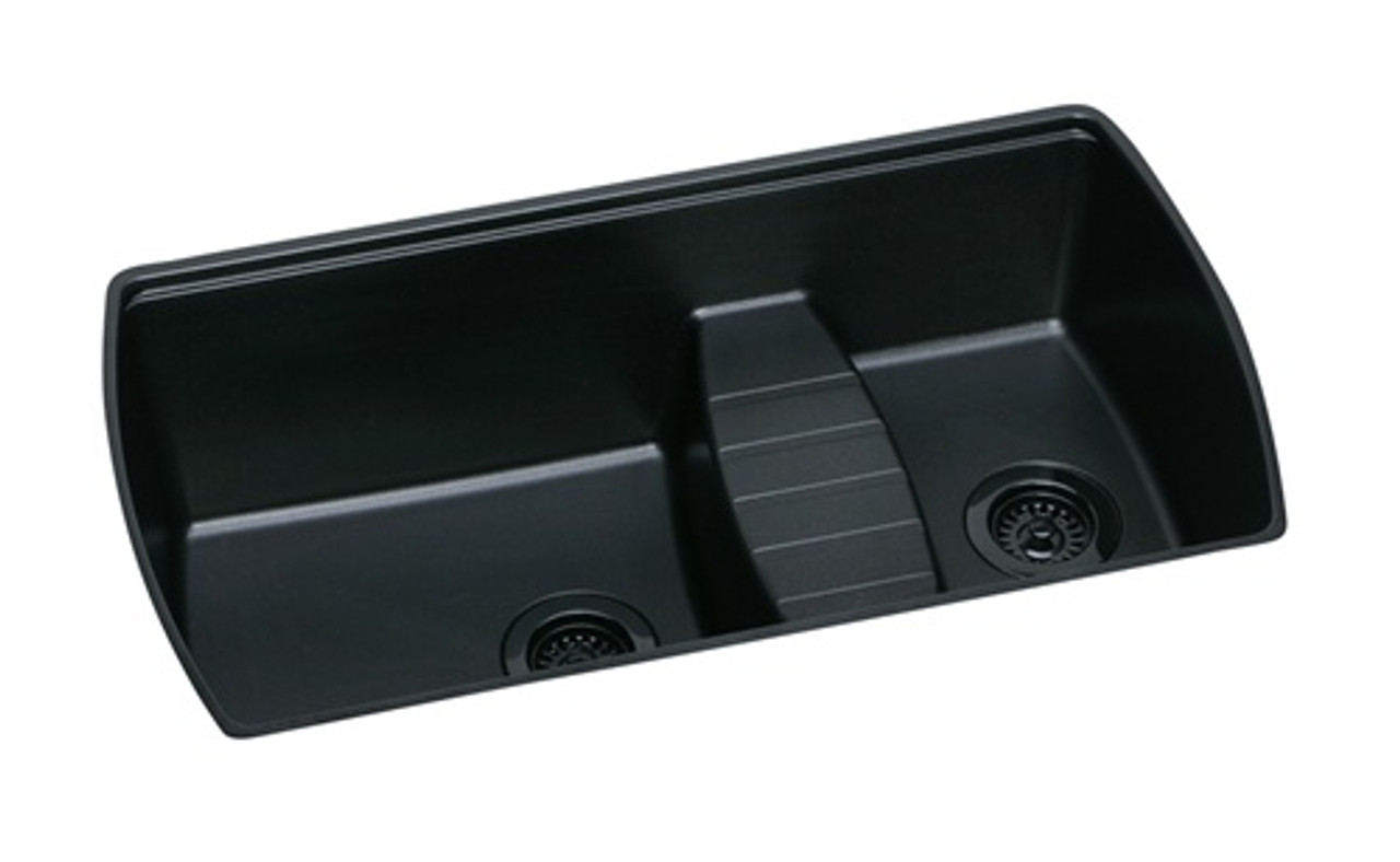 Elkay - ELQTULB342210BK - Harmony Quartech, Reversible Sink Design Allows the Sink to be Rotated - Black