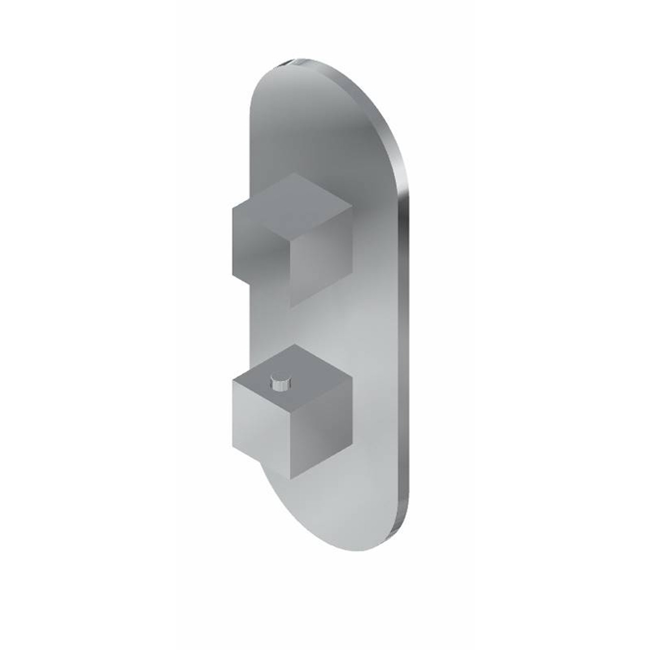 Graff G-8047-SH0-PC-T M-Series Round 2-Hole Trim Plate with Square Handles (Vertical Installation), Polished Chrome