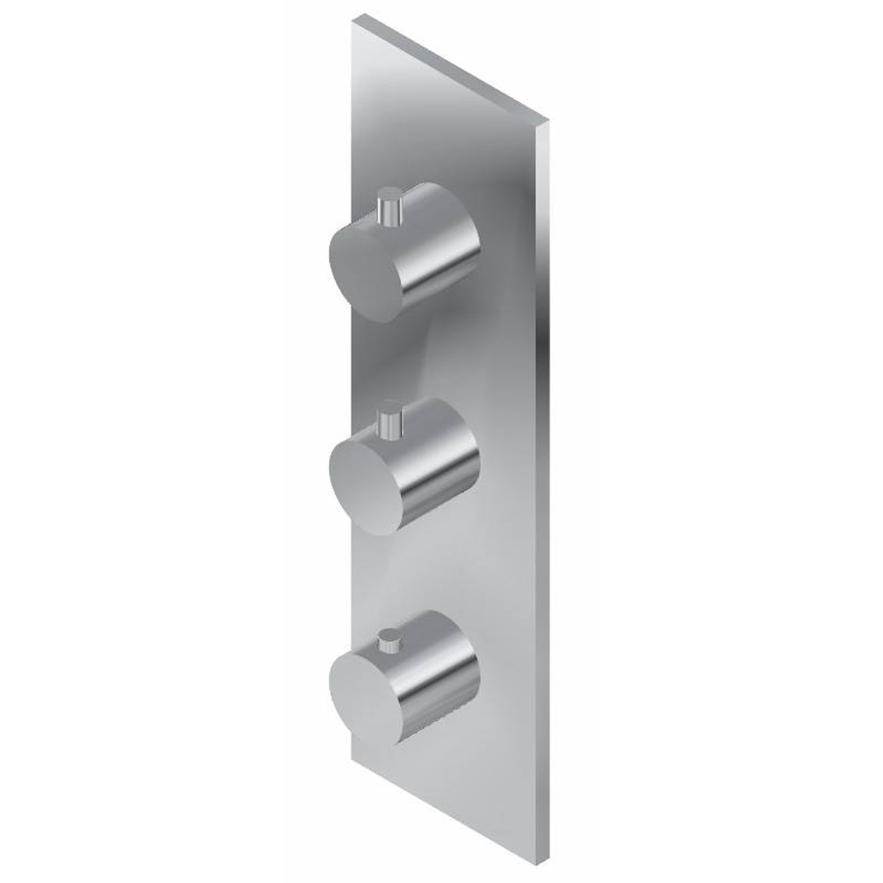 Graff G-8057-RH0-PC-T M-Series Square 3-Hole Trim Plate with Round Handles (Vertical Installation), Polished Chrome