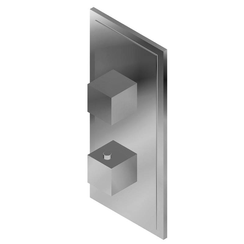 Graff G-8081-SH0-OB-T M-Series Transitional Square 2-Hole Trim Plate with Square Handles (Vertical Orientation), Olive Bronze