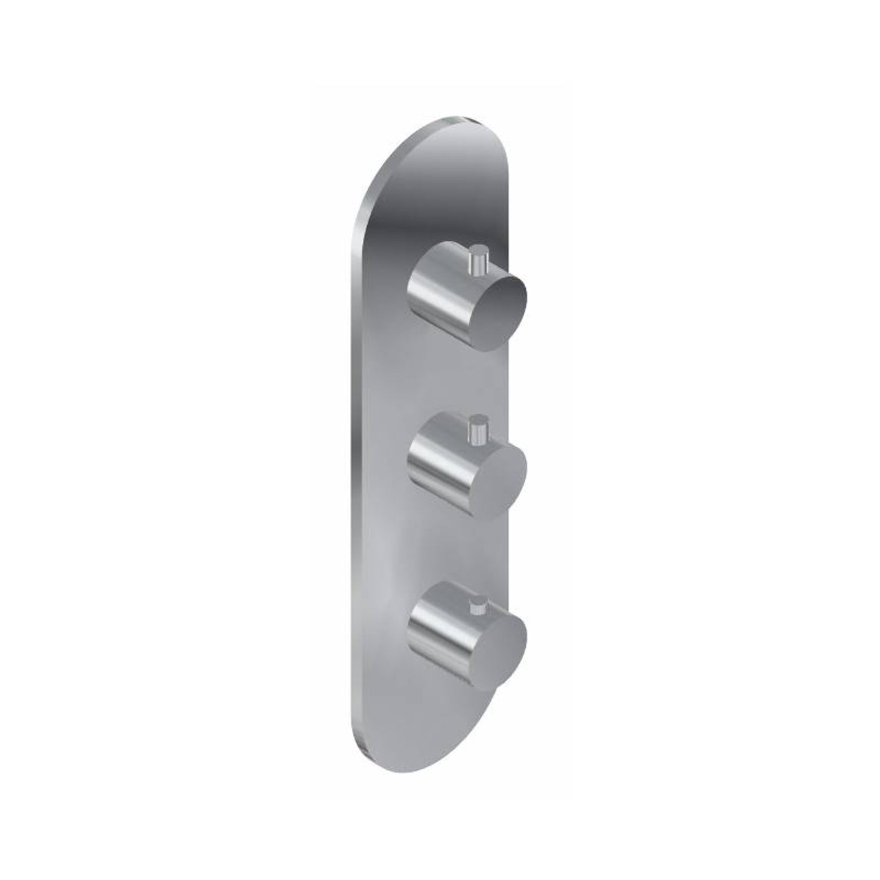 Graff G-8056-RH0-SN-T M-Series Round Thermostatic 3-Hole Trim Plate and Handle (Trim Only) , Steelnox (Satin Nickel)
