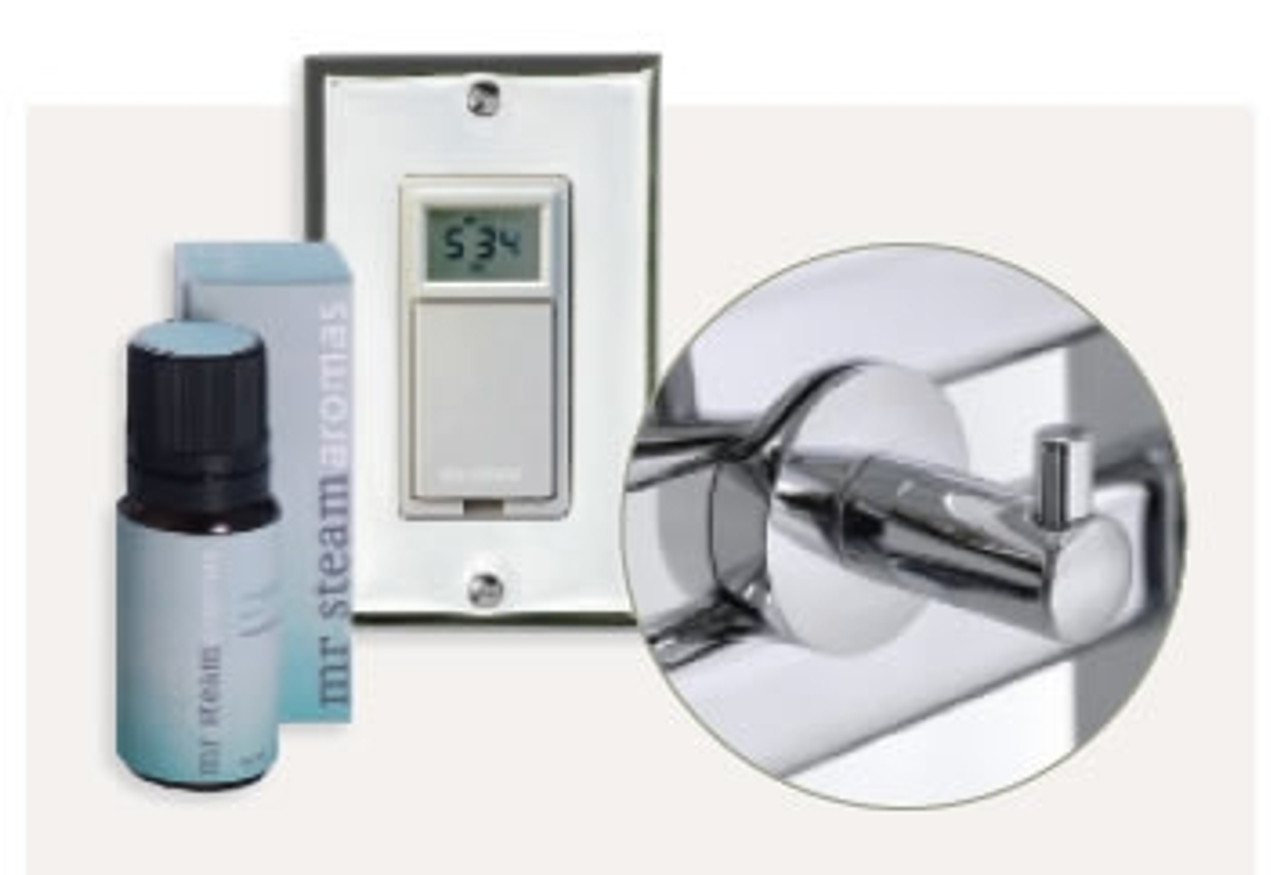 Mr. Steam WT VALET PC - VALET PACKAGE INCLUDES ROBE HOOK,ESSENTIAL OIL, DIGITAL TIMER W/ COVER PLATE POLISHED CHROME