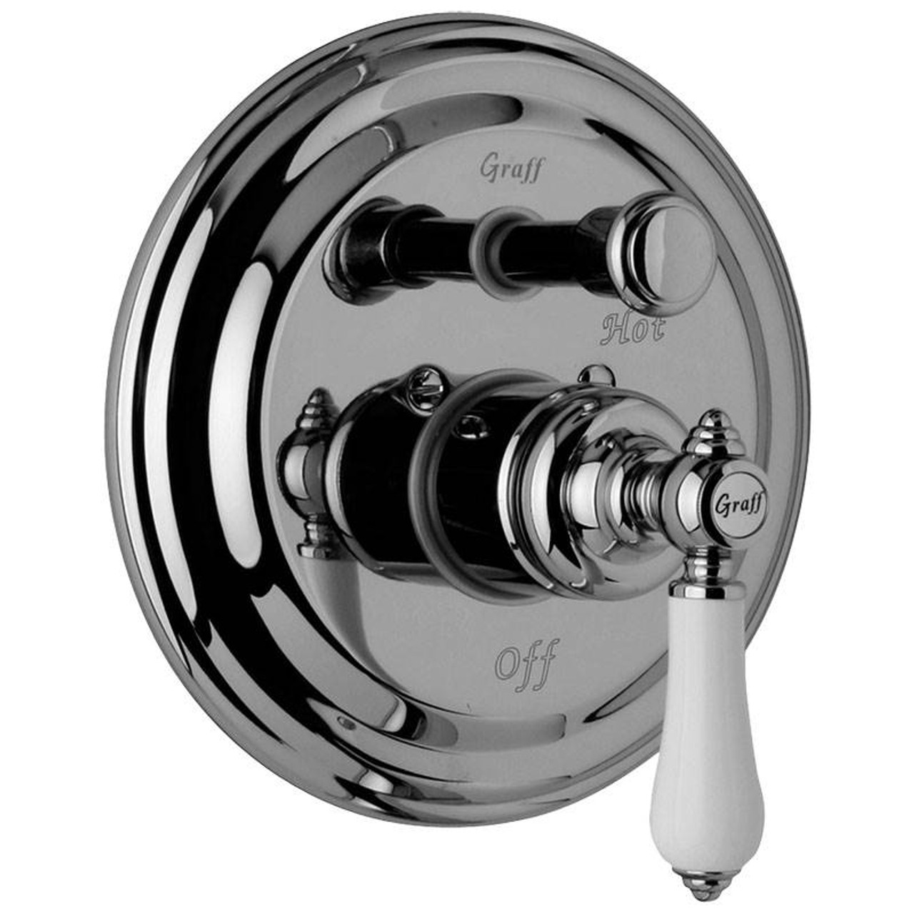 Graff - G-7065-LC1S-PN-T - Canterbury Collection Trim Plate (with Diverter) and Handle Graff - G-7065-LC1S-PN-T - Canterbury Collection Trim Plate (with Diverter) and Handle