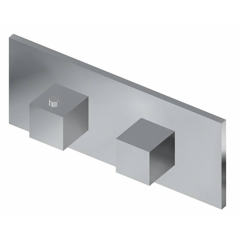 Graff G-8048H-SH0-PC-T M-Series Square Thermostatic 2-Hole Trim Plate and Handle (Horizontal Installation), Polished Chrome