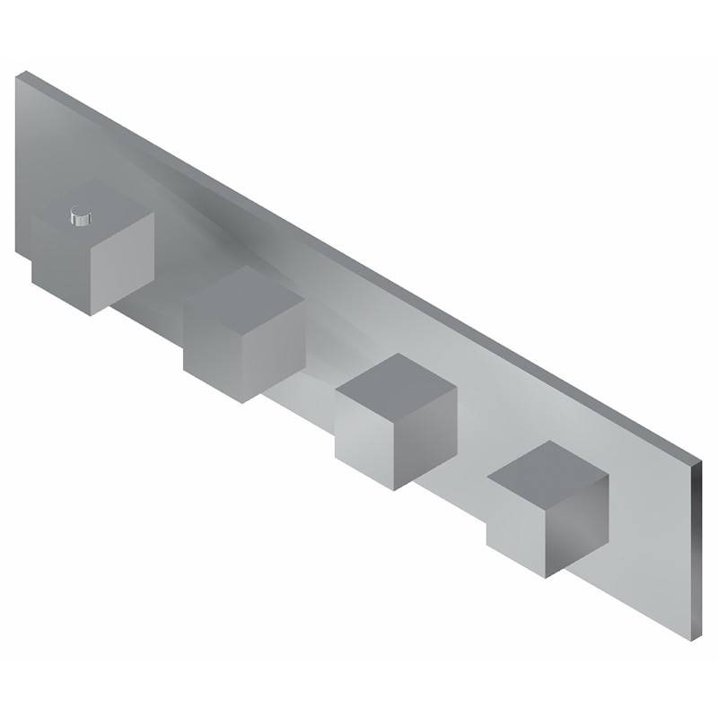 Graff G-8059H-SH0-PC-T M-Series Square Thermostatic 4-Hole Trim Plate and Handle (Horizontal Installation), Polished Chrome