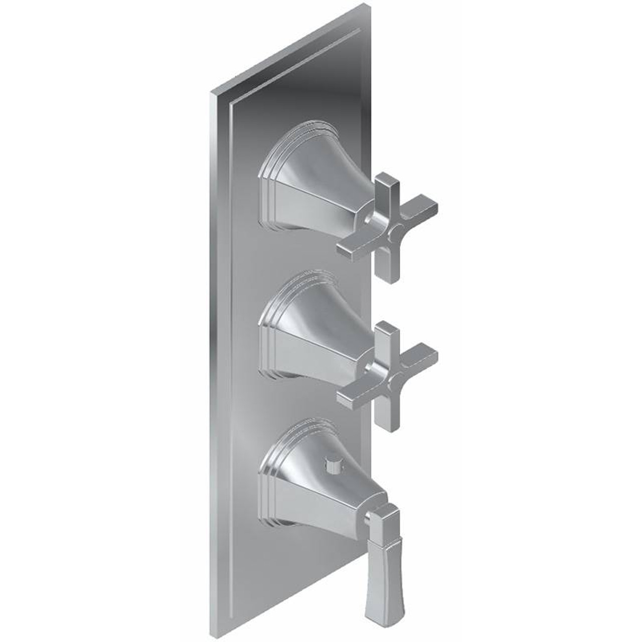 Graff G-8078-1L2C-UB-T M-Series Finezza UNO 3-Hole Trim Plate w/Finezza Handles (Vertical Installation), Unfinished Brass