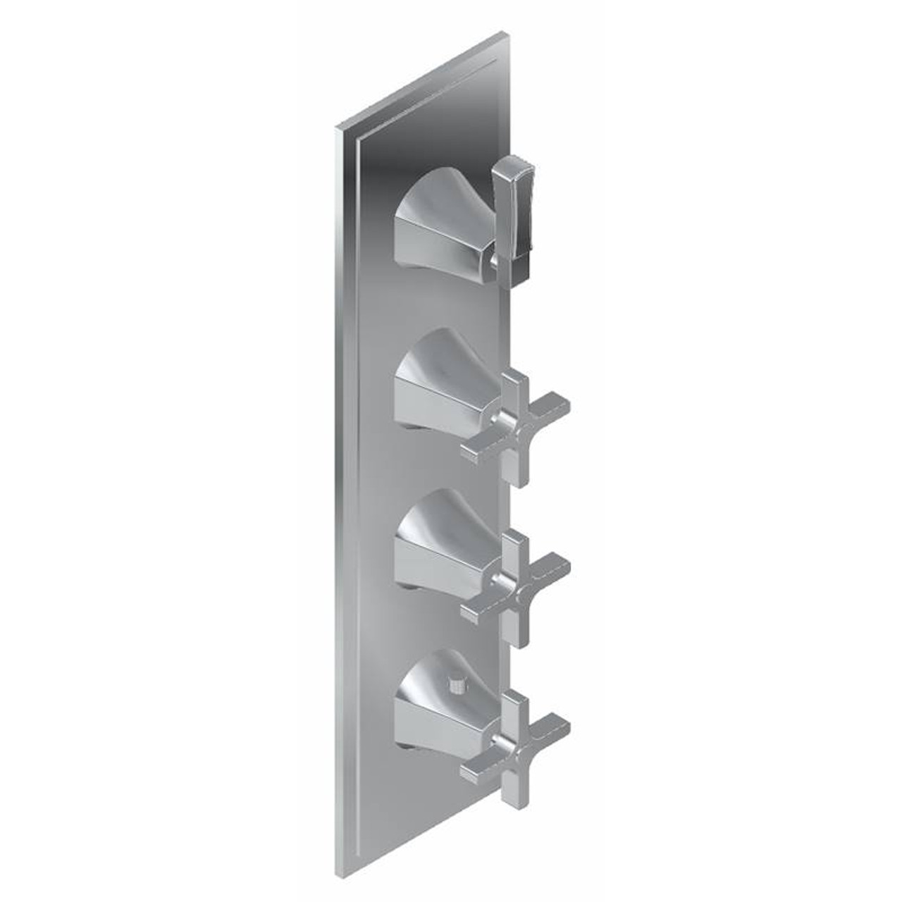 Graff G-8179-3C1L-PC-T M-Series Finezza DUE 4-Hole Trim Plate w/Finezza Handles (Vertical Installation), Polished Chrome