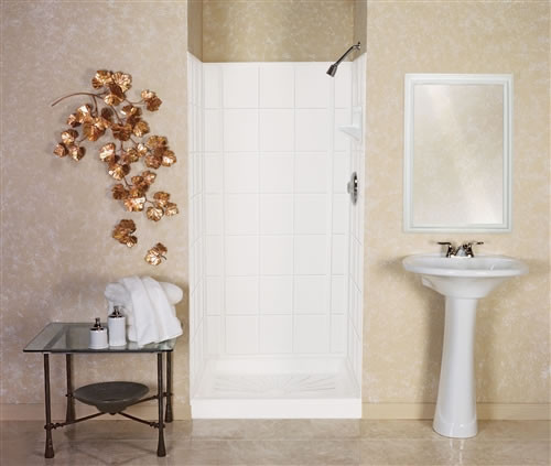 Mustee 572T - VARISTONE? Fiberglass Tall Shower Walls for Square and Rectangular Showers
