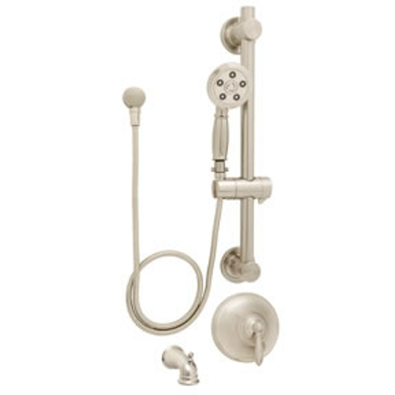Speakman SM-6490-ADA-P-BN Alexandria ADA Hand-held Shower/ Tub Combinations with Grab/Slide Bar in Brushed Nickel