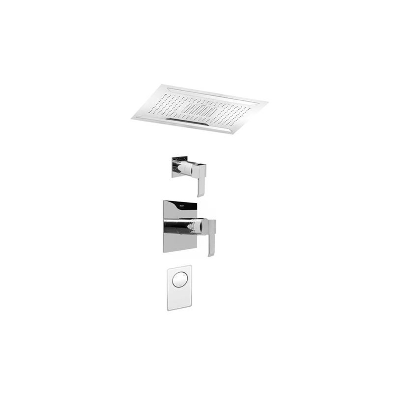 Graff AQ5.000A-LM38S-PC Ceiling-Mount Shower System w/Diverter Valve, Polished Chrome
