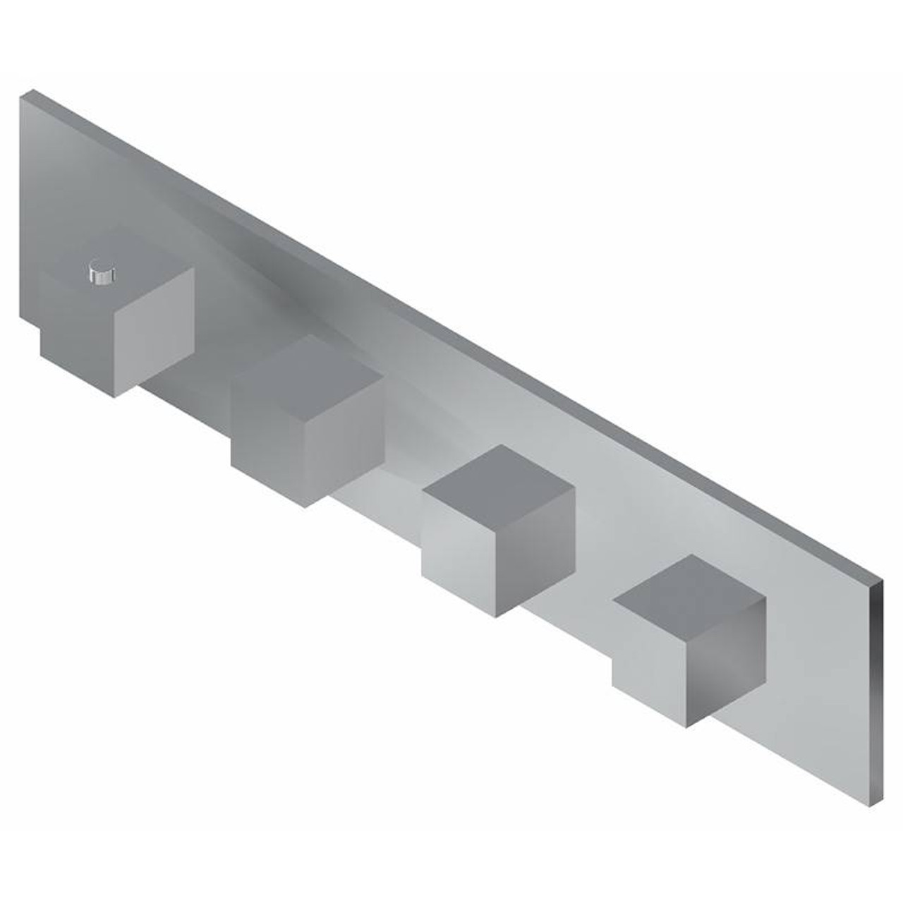 Graff G-8059H-SH0-BAU-T M-Series Square Thermostatic 4-Hole Trim Plate w/Square Handle (Horizontal Installation), 24K Brushed Gold Plated